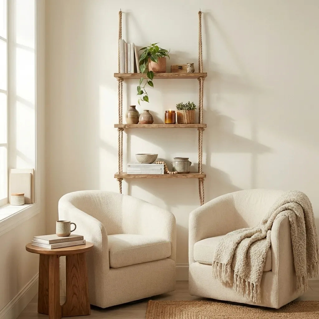 How To Use Rope Shelves In Small Spaces Without Making The Room Feel Crowded