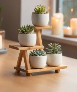 Multi Level Wooden Display Stand For Small Decor Items