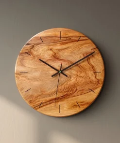 Organic Grain Round Wooden Wall Clock