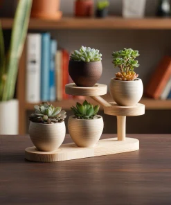 Tiered Wooden Desktop Display Stand For Small Decor